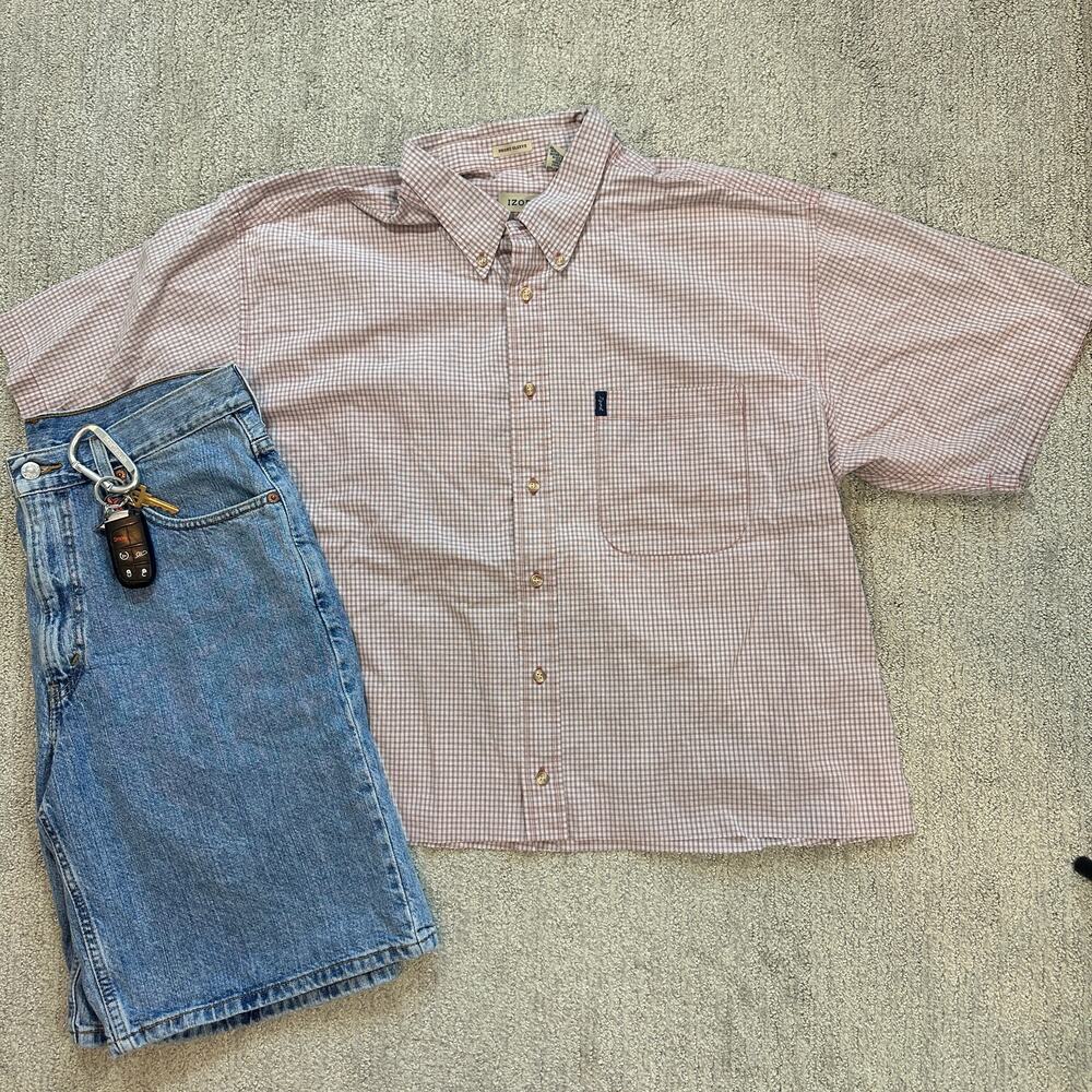 Pink Y2K Surf Style Boxy Cropped Button Up Shirt